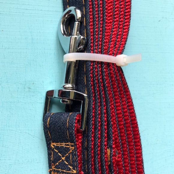 NEW REVERSIBLE Dog Coat XS Plaid Red Black + Red / Denim Leash - Picture 6 of 15